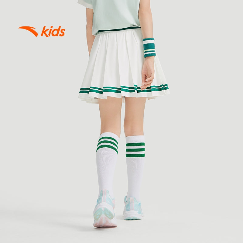 KIDS Training Girls Tennis Skirt in White/Green and Green
